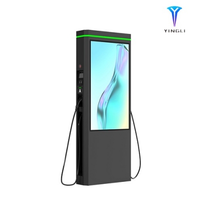 2*11KW AC EV Charger with 55 Inch Advertising IPS Screen