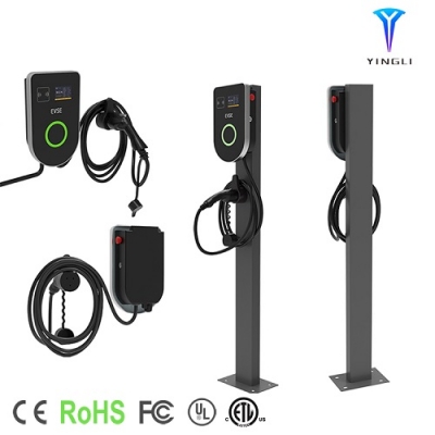 Cargador para vehículos eléctricos comercial OCPP inteligente Wallbox de CA de 48A de nivel 2 con cable